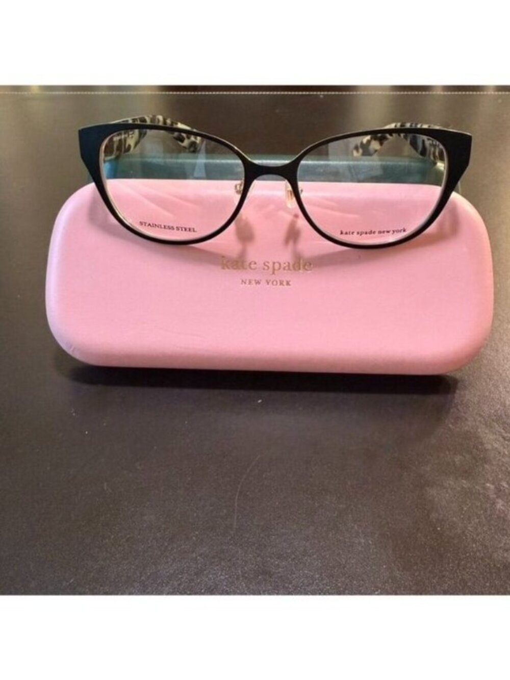 Kate Spade New York NIB Jaydee Cat Eye Eyeglasses Black Gold Tortoise Frame - Picture 6 of 6